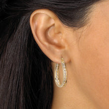 Load image into Gallery viewer, 2.52 TCW Goldtone Classic Oval Hoop Earrings
