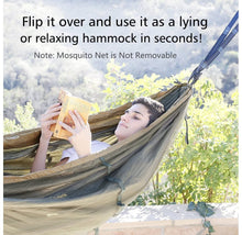 Load image into Gallery viewer, Double Camping Hammock with Bug Net, Tree Straps and Carabiners
