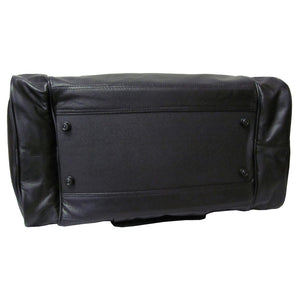 Amerileather Black Leather 20-inch Dual Zippered Duffel Bag