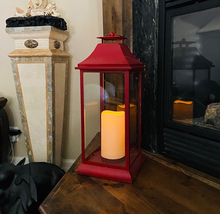 Load image into Gallery viewer, Belmont Red Decorative Candle Lantern

