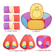 Load image into Gallery viewer, 7-Piece Kids Ball Pit Tunnel Play Tent
