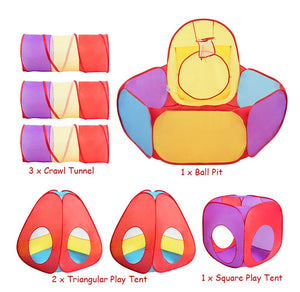 7-Piece Kids Ball Pit Tunnel Play Tent