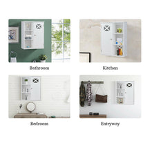 Load image into Gallery viewer, Costway Wall-Mounted 2-Shelf Decorative Door Medicine Cabinet
