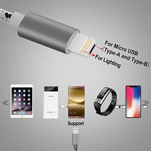 2-in-1 Reversible Lightning & Micro USB Cable (2-Pack)
