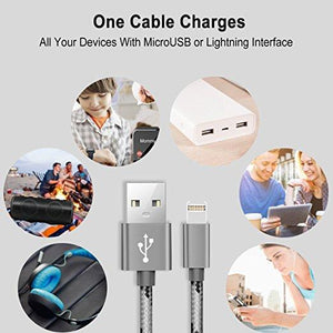 2-in-1 Reversible Lightning & Micro USB Cable (2-Pack)