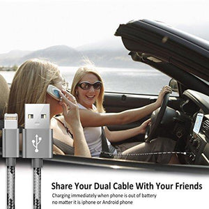 2-in-1 Reversible Lightning & Micro USB Cable (2-Pack)