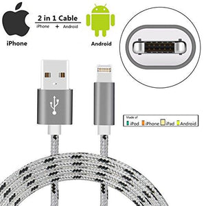 2-in-1 Reversible Lightning & Micro USB Cable (2-Pack)
