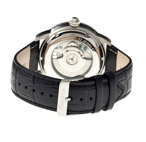 Heritor Piccard Automatic Semi-Skeleton Leather-Band Watch