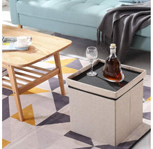 Load image into Gallery viewer, Fabric 16-in-1 Seat Box Storage Ottoman

