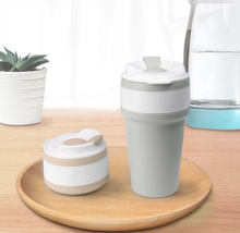 Load image into Gallery viewer, Collapsible 15-ounce Silicone Travel Cup
