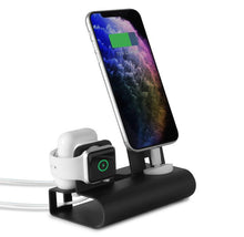 Load image into Gallery viewer, Aduro 3-in-1 Desktop Charging Stand for iPhone, AirPods, &amp; Apple Watch
