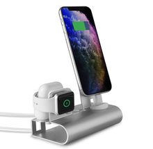 Load image into Gallery viewer, Aduro 3-in-1 Desktop Charging Stand for iPhone, AirPods, &amp; Apple Watch
