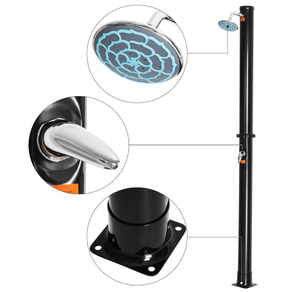 7.2-foot 2-Section Solar Heated Outdoor Shower
