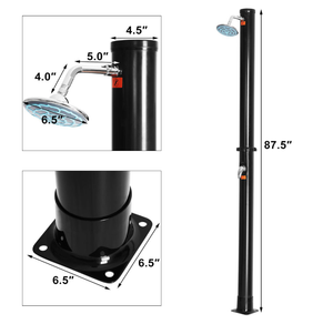 7.2-foot 2-Section Solar Heated Outdoor Shower