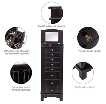 Load image into Gallery viewer, Brown 8-Drawer Jewelry Armoire
