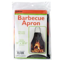 Load image into Gallery viewer, Black Barbecue Apron with Flame Design
