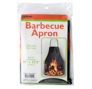 Black Barbecue Apron with Flame Design