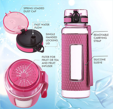 Load image into Gallery viewer, 25oz Sports Water Bottle with Silicone Sleeve and Leak Proof Lid
