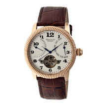 Load image into Gallery viewer, Heritor Piccard Automatic Semi-Skeleton Leather-Band Watch
