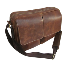 Load image into Gallery viewer, Amerileather Dual Flap Leather Messenger Briefcase
