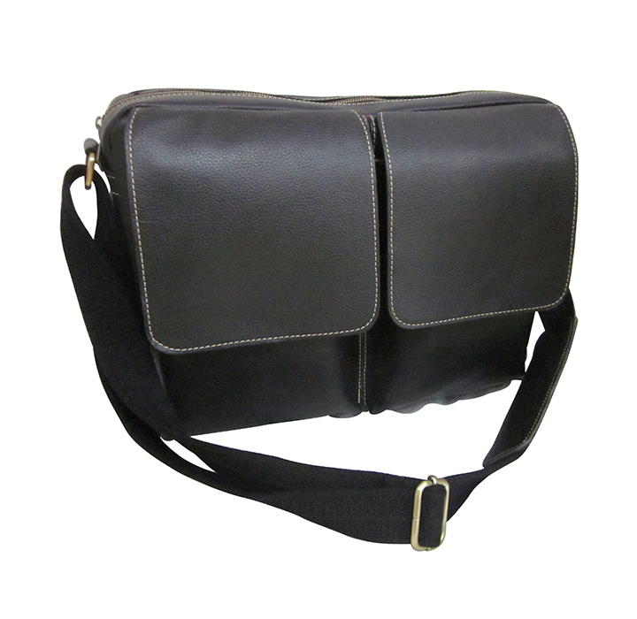 Amerileather Dual Flap Leather Messenger Briefcase