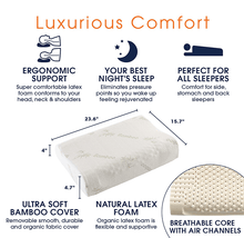 Load image into Gallery viewer, Cheer Collection Contoured Foam Pillow with Bamboo Cover
