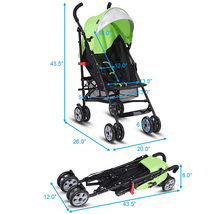 Load image into Gallery viewer, Costway Folding Lightweight Umbrella Travel Stroller with Storage
